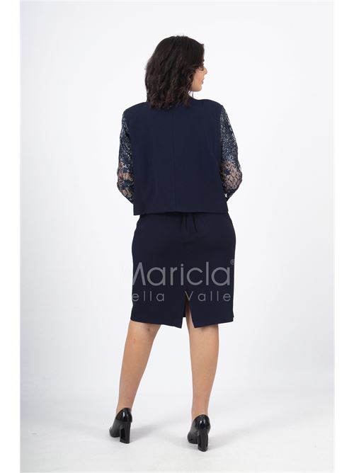 tubino con giacca ricamata PAOLA FORTI | PF6100BLU